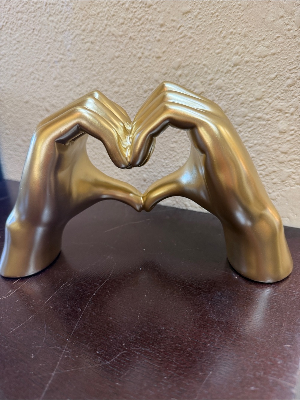 Decorative Gold Hand Heart Sculpture - Home Art